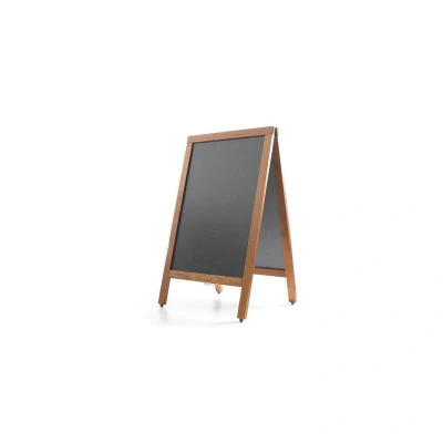 Abbildung von HENDI Kundenstopper Kreidetafel beidseitig 70 x 60 120 cm Massiv Holz Rahmen, Gastro Tafel Aufsteller
