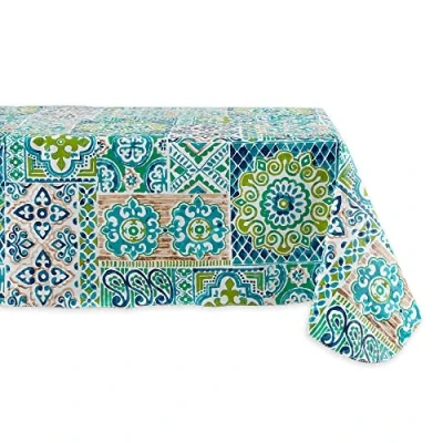 Abbildung von DII Spanish Tile Print Collection Tischdecke, Vinyl, vielseitig einsetzbar, Flanell Rückseite, rechteckig, 60 x 102 cm, spanische Fliesen