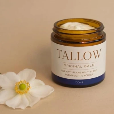 Abbildung von TALLOW Original Balm Pur Bio Grassgefüttert Rindertalg Creme aus Deutschland (Bodensee), Geruchslos, Kein Chemie, 100% natürliche Hautpflege, (120 ml)