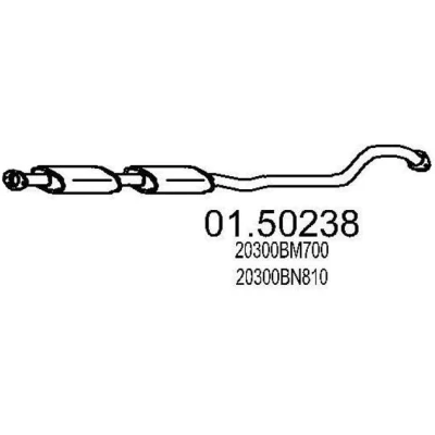 Abbildung von MTS 01.50238 Mittelschalldämpfer 2100 NISSAN: Almera II Schrägheck, 2 Limousine