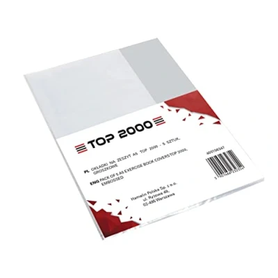 Abbildung von 5er Packung Heft/Buch Hüllen DIN A5, transparent, genarbt, recyclebares Polypropylen 0, 09 mm Extra Stark TOP 2000, farblos, 400156347