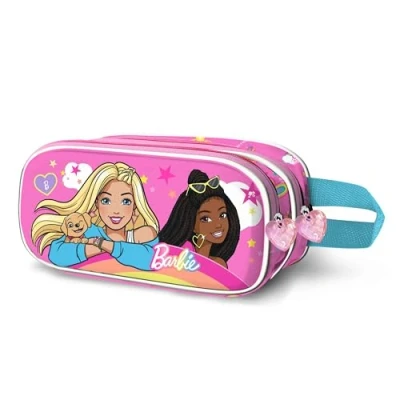 Abbildung von Barbie Rainbow 3D Doppelfedermäppchen, Rosa, 8 x 23,5 cm