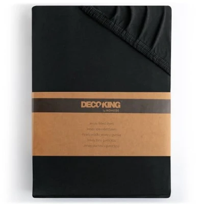 Abbildung von DecoKing Spannbettlaken 80x200 90x200 cm 100% gekämmte Baumwolle Schwarz Spannbetttücher Jersey Boxspringbett Amber 80 x 200 90
