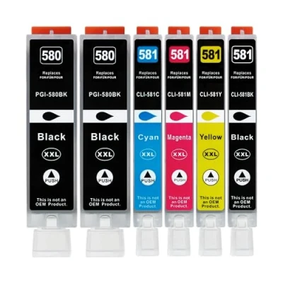 Abbildung von 5+1 XXL Druckerpatronen kompatibel zu PGI 580 / CLI 581 für Canon PIXMA TS705 TS6150 TS6250 TS6350 TR7550 TR8550 TS8150 TS8250 TS8350 TS9150 TS9550 TS6151 TS6251 TS6351 TS8151 TS8152 TS8251