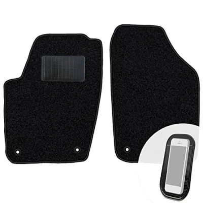 Abbildung von moto MOLTICO Vorne Fußmatten Auto Velours Autoteppiche Schwarz Automatten Set 2 teilig passend für Seat Cordoba II Ibiza III VW Fox Polo IV