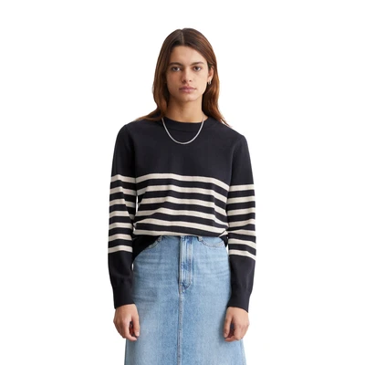 Abbildung von Marc O&#039;Polo Denim LONG Sleeve CREW NECK Strickpullover, Damen, Größe: XS, Dark blue