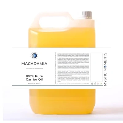 Abbildung von Mystic Moments Macadamia Trägeröl 5 Liter reines &amp; natürliches Öl perfekt für Haare, Gesicht, Nägel, Aromatherapie, Massage und Ölverdünnung Veganer GVO frei