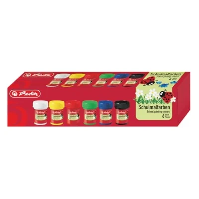 Abbildung von Herlitz 8643025 Schulmalfarben, 6 Farben a 25 ml