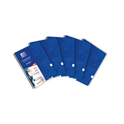 Abbildung von Oxford Touch Notizbuch, A4+, liniert, 7 mm, weicher Einband, Doppelspirale, 180 Seiten, 5 Stück