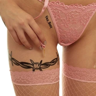 Abbildung von 1 x Großes Stacheldraht Tattoo Motiv in schwarz Temporary Body (1)