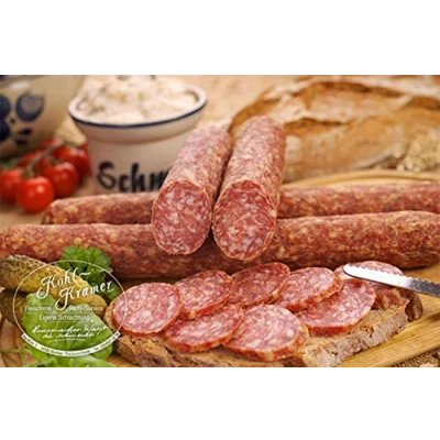 Abbildung von Die Weltmeister Wurst! Ahle Wurst nordhessische Spezialität Stracke edel Salami luftgetrocknete Mettwurst 400 gr