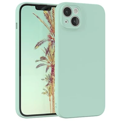 Abbildung von EAZY Case Silikonhülle für iPhone 14 Plus Hülle Silikon Grün weich stoßfeste Handyhülle Schutzhülle mit Kameraschutz Dünn Premium Schutz Cover TPU Phone Bumper in Mint