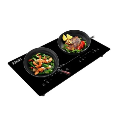 Abbildung von KB Elements Doppel Induktionskochplatte ELK103P, 4000 Watt, Abschaltautomatik, Timer, Lüfter