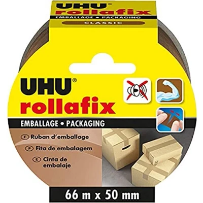 Abbildung von UHU Rollafix Packband, braun, 66 m x 50 mm
