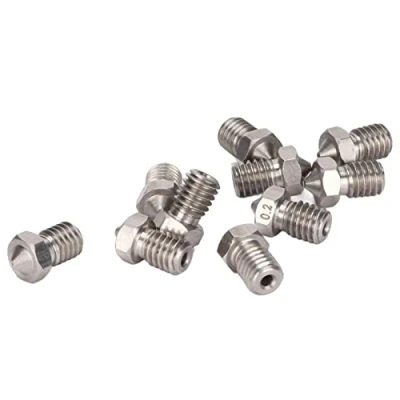 Abbildung von 10 Stück 3D Drucker Düsenkopf Kompatibel mit Monoprice Select /V5 V6/Prusa I3/Anet8/Anycubic I3 Mega Drucker, Edelstahl 1,75 Mm Ersatz Extruder Druckkopfteile Zubehör(0,2 mm)