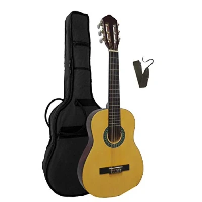Abbildung von 1/4 Kindergitarre Konzertgitarre im Set Tasche Band Classic Natur Decke Lindeholz