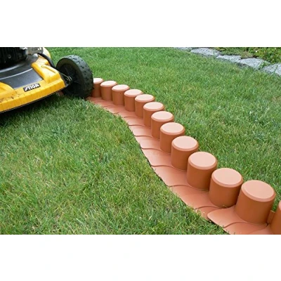Abbildung von Palisade Rasenkante Beetumrandung Beeteinfassung 4,05m 3 Farben TOP (terrakotta)