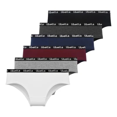 Abbildung von Libella Slips Damen Baumwolle,6er Pack Hipster Panties Unterwäsche Bequeme Unterhosen 3411 MU L