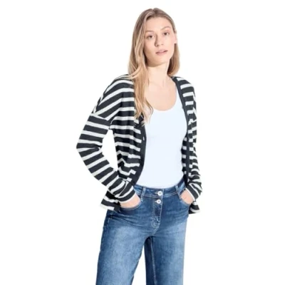 Abbildung von Cecil Gestreifter Strickjacke, Damen, Größe: XL, Blau