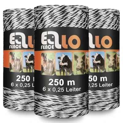 Abbildung von 3 Rollen Weidezaunlitze Ellofarm 6 Leiter Nirosta, 750m (3 x 250m)