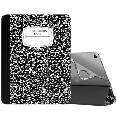 Abbildung von MoKo für iPad Air 13 Zoll Hülle M2 2024, mit weicher, transparenter, gefrosteter TPU Rückseite,Slim Smart Folio Schutzhülle 13&quot;,iPad Cover, Notizbuch Schwarz