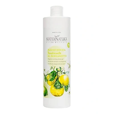 Abbildung von Maternatura, Tonisierendes Duschbad mit Bergamotte, reinigt und befeuchtet die Haut sanft, aromatisches Bio Duschgel, Made in Italy 500 ml
