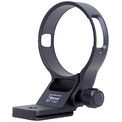 Abbildung von Metall Stativ Halterungsring, kompatibel mit Canon RF 100400 mm f/5.68 IS USM, Objektivstütze, Halterung unten ist Arca Swiss Fit Schnellwechselplatte Schwalbenschwanzrille