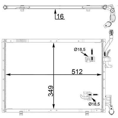 Abbildung von MAHLE ORIGINAL AC 31 000P Klimakondensator ohne Drucksensor, Trockner 512 FORD: B Max, FIESTA 7, 6