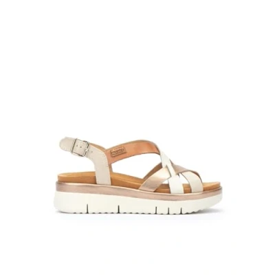 Abbildung von Pikolinos Keilsandalen in Leder Palma für Frauen Farbe Beige