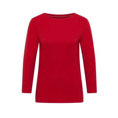 Abbildung von CECIL Damen 3127598 Basic Shirt in Unifarbe, Fiery red, S