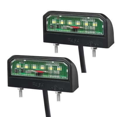 Abbildung von Qiping 2 PCS Universel LED Kennzeichenbeleuchtung Pkw Anhänger 12V 24V Kaltes Weiß Hinten Wasserdicht Nummernschildbeleuchtung mit E11 Prüfzeichen