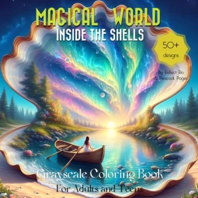 Abbildung von Magical World Grayscale Coloring Book: Fantasy Life Inside the Shells Suitable for Beginners, Teens, and Adults Relaxation Stress Relief (Magical A Little Thing, Band 5)
