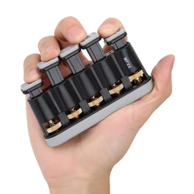 Abbildung von Einstellbarer Fingertrainer, Handtrainingsgerät für Gitarre, Trompete und Klavier(Grau)