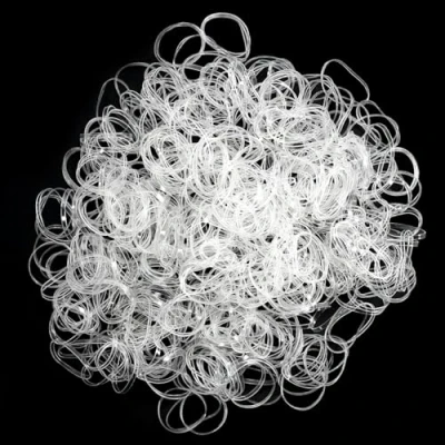 Abbildung von 1000 Stück Haargummis, Mini Kleine Haargummis Gummibänder Elastische, Scrunchies für Frauen Mädchen Herren (Transparent)