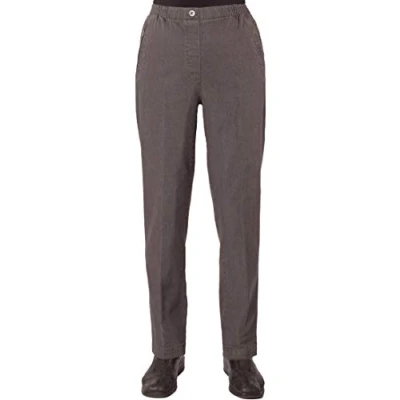 Abbildung von Eitex Damen Seniorenhose Schlupfhose mit Gummizug Kurzgröße ideal für pflegebedürftige Omas einfach anzuziehen und super pflegeleicht (40/42, Jeans grau)