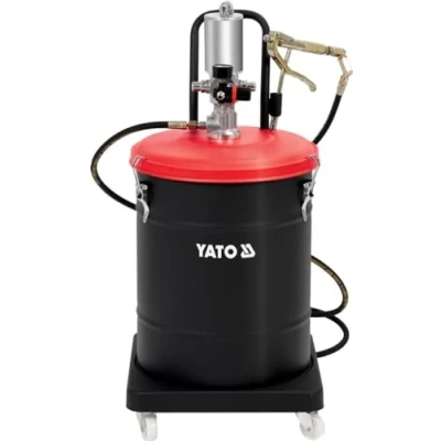 Abbildung von Yato Profi Druckluft Fettpresse 45 Liter fahrbar Arbeitsdruck: 8 bar Ausgangsleistung: 300 400 4 Meter Schlauch YT 07069 F