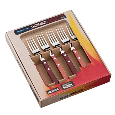 Abbildung von 6 tlg. JUMBO Steakgabel Set, bordeaux