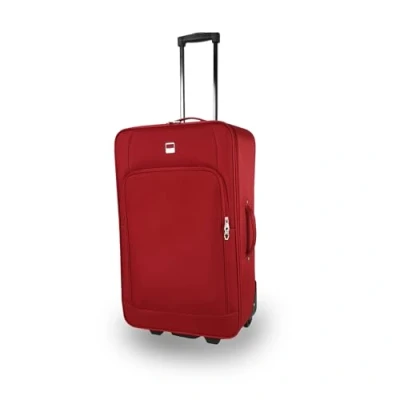 Abbildung von SIGN Stoffkoffer Trolley Reisekoffer Inline Rollen (Handgepäck Mittel Groß Sehr Groß) (Rot, Großer Koffer (71cm))