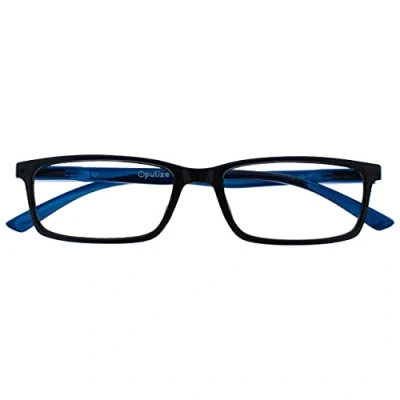 Abbildung von Opulize See Lesebrille Blaulichtfilter Schmal Rahmen Federscharniere Verbessern Den Schlaf Computer Gaming Entspiegelt Schwarz Herren Damen B9 1+1.00