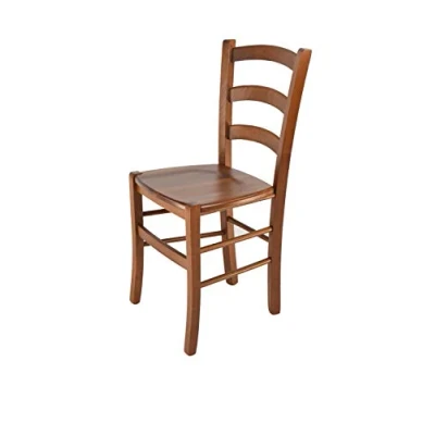 Abbildung von t m c s Tommychairs Stuhl Venice für Küche und Esszimmer, robuste Struktur aus lackiertem Buchenholz im Farbton helles Nussbraun Sitzfläche Holz
