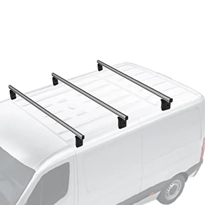 Abbildung von Menabo Dachträger Querträger kompatibel mit VW Caddy 2011 2015 L1 L2 Aluminium Grau 3X