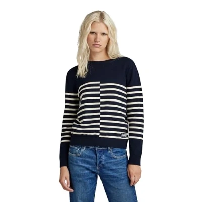 Abbildung von G Star Broken Stripe Strickpullover, Damen, Größe: Large, Salute