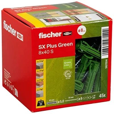 Abbildung von Fischer SX Plus Green Ekspansionsrawplug 40 mm 8 567814 45 stk