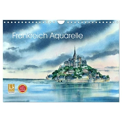 Abbildung von Frankreich Aquarelle (Wandkalender 2025 DIN A4 quer), CALVENDO Monatskalender