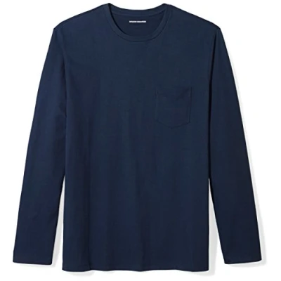 Abbildung von Amazon Essentials Herren Langärmeliges T Shirt, Normale Passform, Marineblau, XL