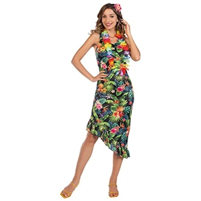Abbildung von (PKT) (9908711) Adult Ladies Black Hawaii Dress Costume (UK 14 16)