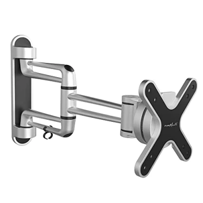 Abbildung von PureMounts STYLE 23C Wandhalterung für TV Geräte mit 33 69cm (13 27&quot;), VESA: 100x100, neigbar: +/ 15, schwenkbar: 30, Wandabstand: 97 423mm, Traglast max: 15kg, schwarz, Schwarz/Silber, VESA 100 15kg max. PM