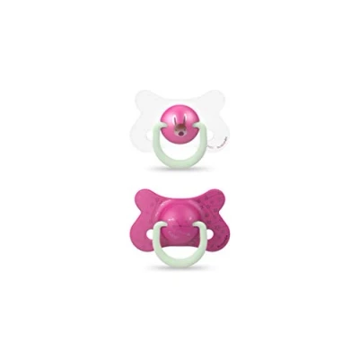 Abbildung von Suavinex Wendbarer Schnuller, Night&amp;Day Hase, Rosa, 4/18 Monate, 2 Stück