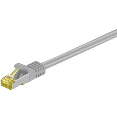 Abbildung von Goobay 92689 CAT 6a PatchKabel, EthernetKabel, doppelt geschirmt, S FTP bis 10000 Mbits, 500 Mhz, halogenfrei Kupfer Kabel, RJ 45 Stecker, vergoldete Kontakte, 5m, Grau
