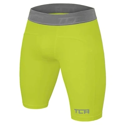 Abbildung von TCA Herren Pro Performance Kompressionsshorts, Schnelltrocknendes Baselayer Unterhose Tights Kurz Hose Laufunterwäsche Licht Grün, XL